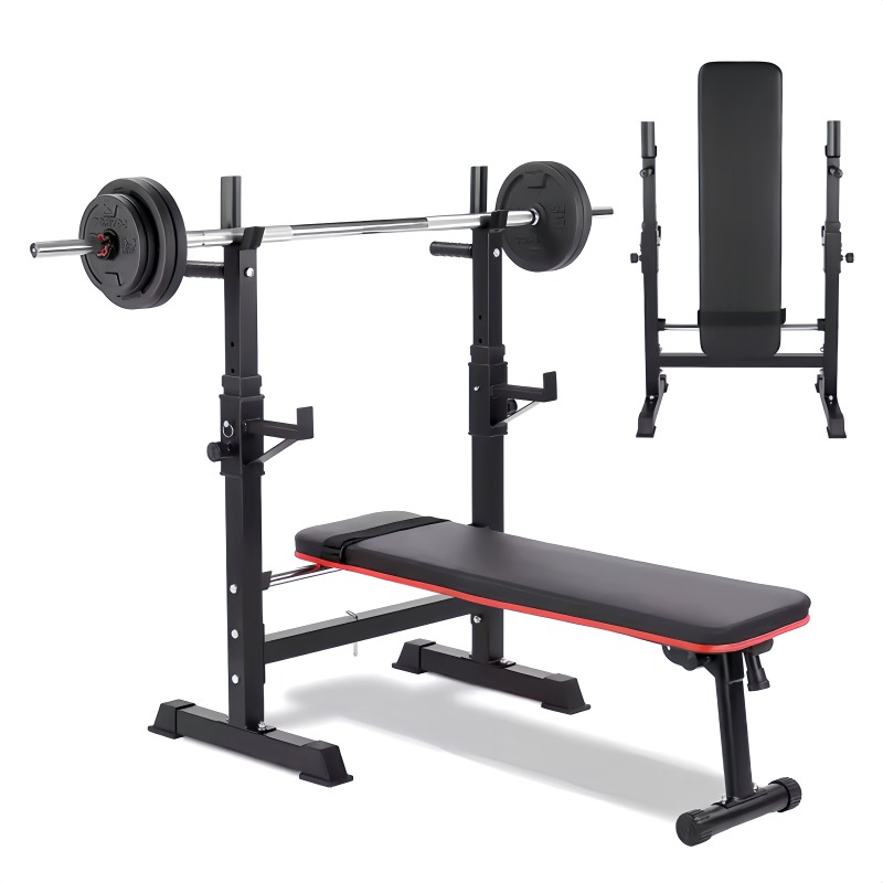 Commercial Multi-Function Strength Training Folding & Adjustable Exercise Weight Bench Press Bench Set