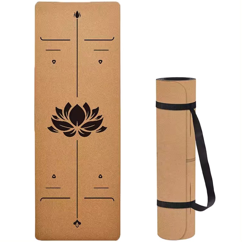 Custom Organic Eco Friendly Thick Yoga Mat Tpe Natura Cork Rubber Yoga Mat