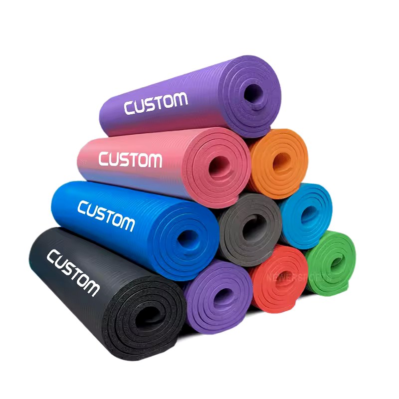 Custom Print Eco Friendly 8mm 10mm 15mm 20mm GYM Exercise Fitness Mats Single Layer Waterproof Extra Thick NBR Exercise Yoga Mats